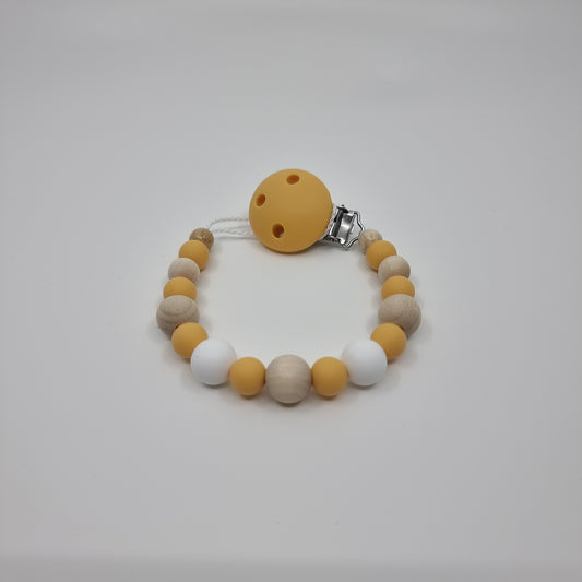 Nuggikette Hellorange / Holz