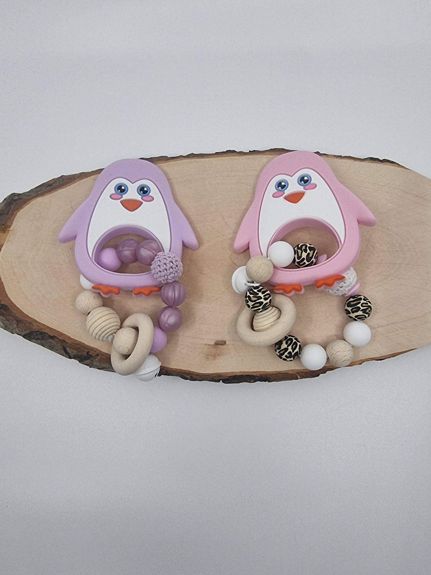 Beissring Pinguin flieder und rosa