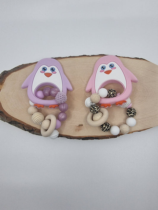 Beissring Pinguin flieder und rosa